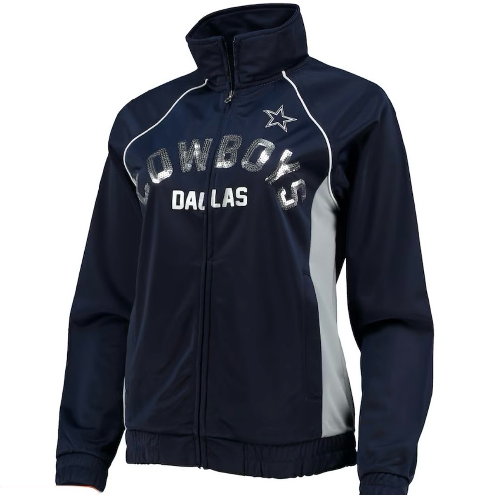 Women's Dallas Cowboys G-III 4Her by Carl Banks Navy/Gray Full-Zip Track Jacket